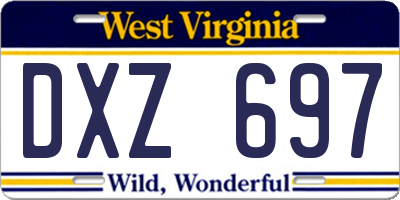 WV license plate DXZ697