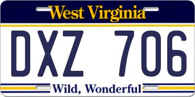 WV license plate DXZ706
