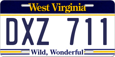 WV license plate DXZ711