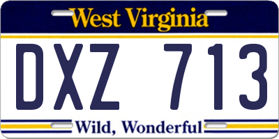 WV license plate DXZ713
