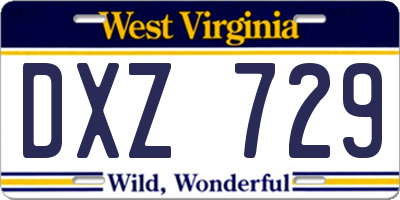 WV license plate DXZ729