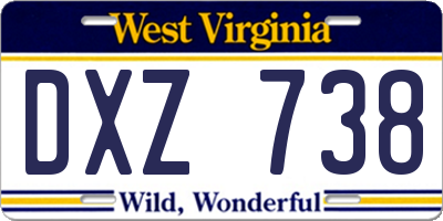 WV license plate DXZ738