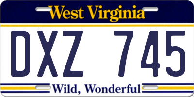 WV license plate DXZ745