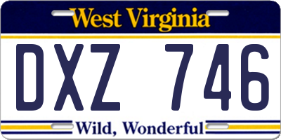 WV license plate DXZ746