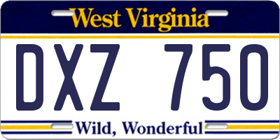 WV license plate DXZ750