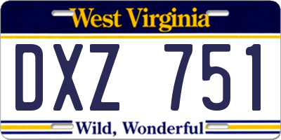 WV license plate DXZ751