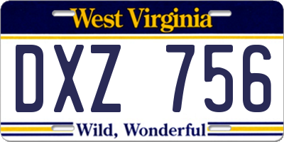 WV license plate DXZ756