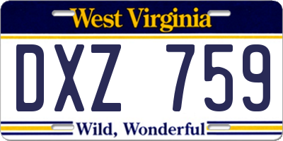 WV license plate DXZ759