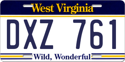 WV license plate DXZ761