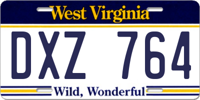 WV license plate DXZ764