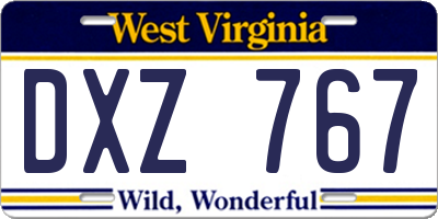WV license plate DXZ767