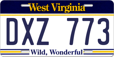 WV license plate DXZ773