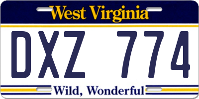 WV license plate DXZ774