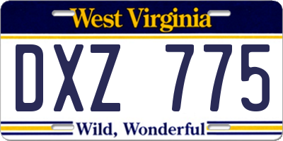 WV license plate DXZ775