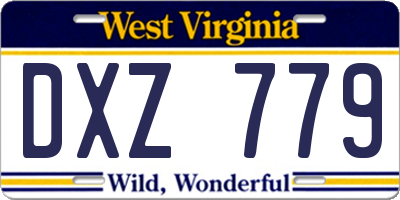 WV license plate DXZ779