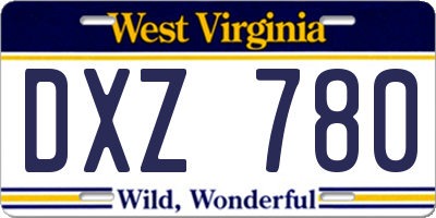 WV license plate DXZ780