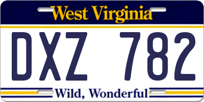 WV license plate DXZ782