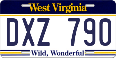 WV license plate DXZ790