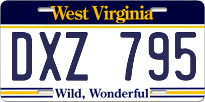 WV license plate DXZ795