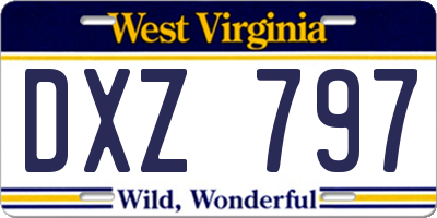 WV license plate DXZ797