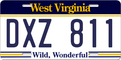 WV license plate DXZ811