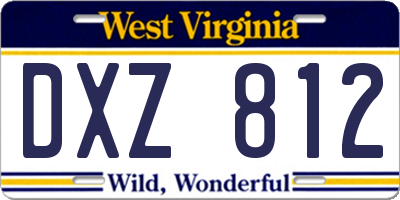 WV license plate DXZ812