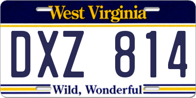 WV license plate DXZ814
