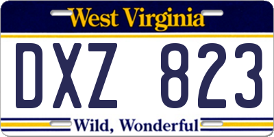 WV license plate DXZ823