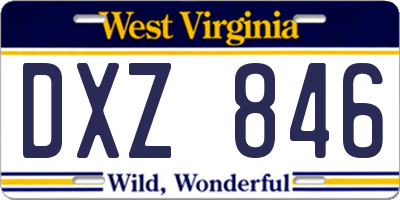 WV license plate DXZ846