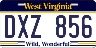WV license plate DXZ856