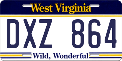 WV license plate DXZ864