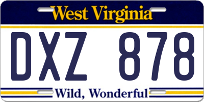 WV license plate DXZ878