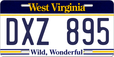 WV license plate DXZ895