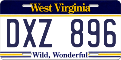 WV license plate DXZ896