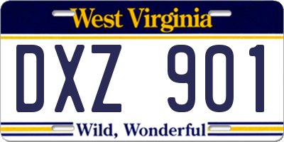 WV license plate DXZ901