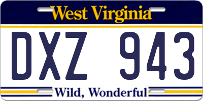 WV license plate DXZ943