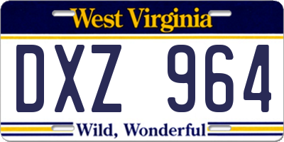 WV license plate DXZ964