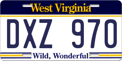 WV license plate DXZ970