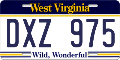 WV license plate DXZ975