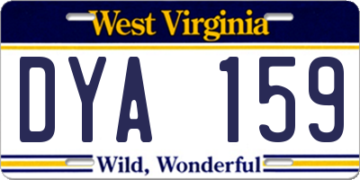 WV license plate DYA159