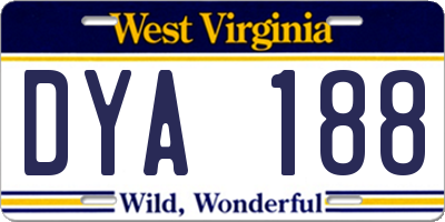 WV license plate DYA188