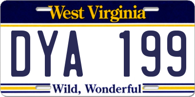 WV license plate DYA199