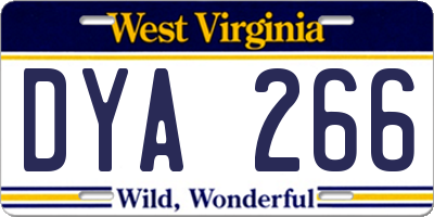 WV license plate DYA266