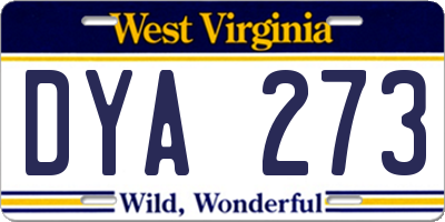 WV license plate DYA273
