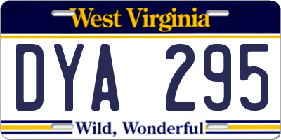 WV license plate DYA295