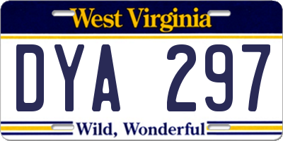 WV license plate DYA297