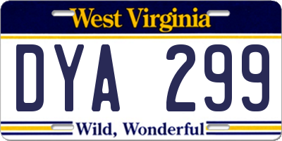 WV license plate DYA299