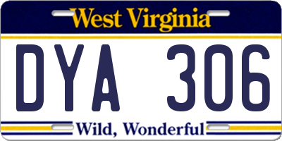 WV license plate DYA306