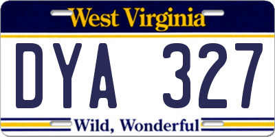 WV license plate DYA327