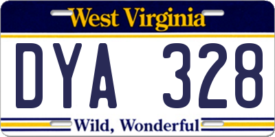 WV license plate DYA328